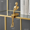Interior Modern Home Decoration Abstract Sculpture Luxury Living Room Decor Desk Accessories Golden Figure Statue - TheWellBeing4All