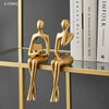 Interior Modern Home Decoration Abstract Sculpture Luxury Living Room Decor Desk Accessories Golden Figure Statue - TheWellBeing4All