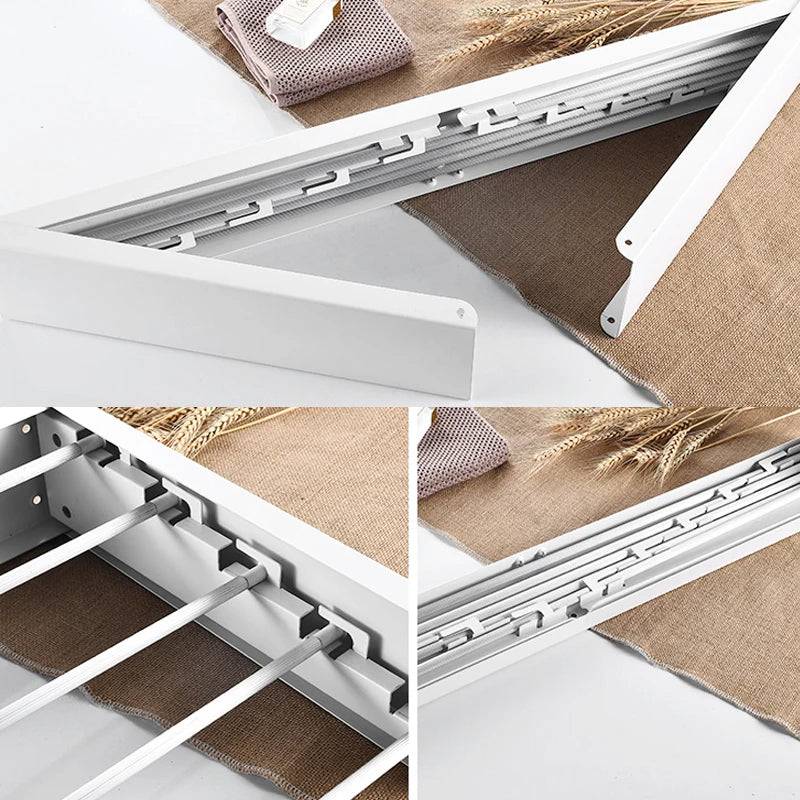 Collapsible Wall Mounted Laundry Drying Rack with 5 Rods - TheWellBeing4All