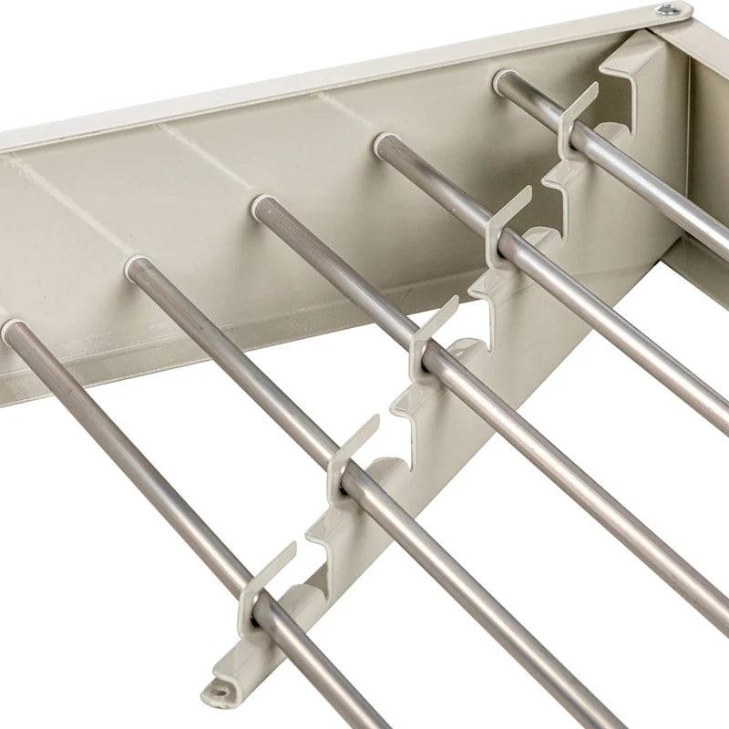 Collapsible Wall Mounted Laundry Drying Rack with 5 Rods - TheWellBeing4All
