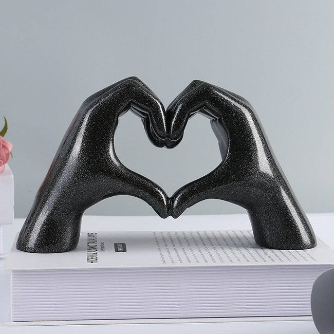 Nordic Heart Gesture Sculpture Resin Abstract Hand Love Statue Figurines Wedding Home Living Room Desktop Ornaments Room Decor - TheWellBeing4All