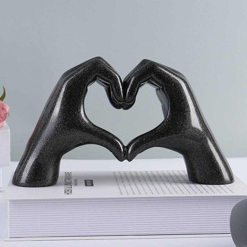 Nordic Heart Gesture Sculpture Resin Abstract Hand Love Statue Figurines Wedding Home Living Room Desktop Ornaments Room Decor - TheWellBeing4All