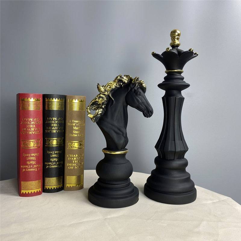 NORTHEUINS 3 Pcs/Set Resin International Chess Figurine Modern Interior Decor - TheWellBeing4All