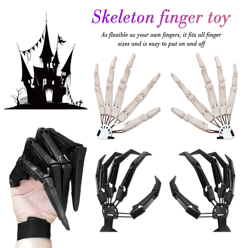 Skull Finger Knuckle Gloves - Perfect for Halloween Party Cosplay & Decor - TheWellBeing4All