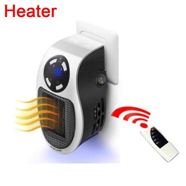 Portable Electric Heater Plug-in Wall Heater  Remote Warmer Machine 500W Device - TheWellBeing4All