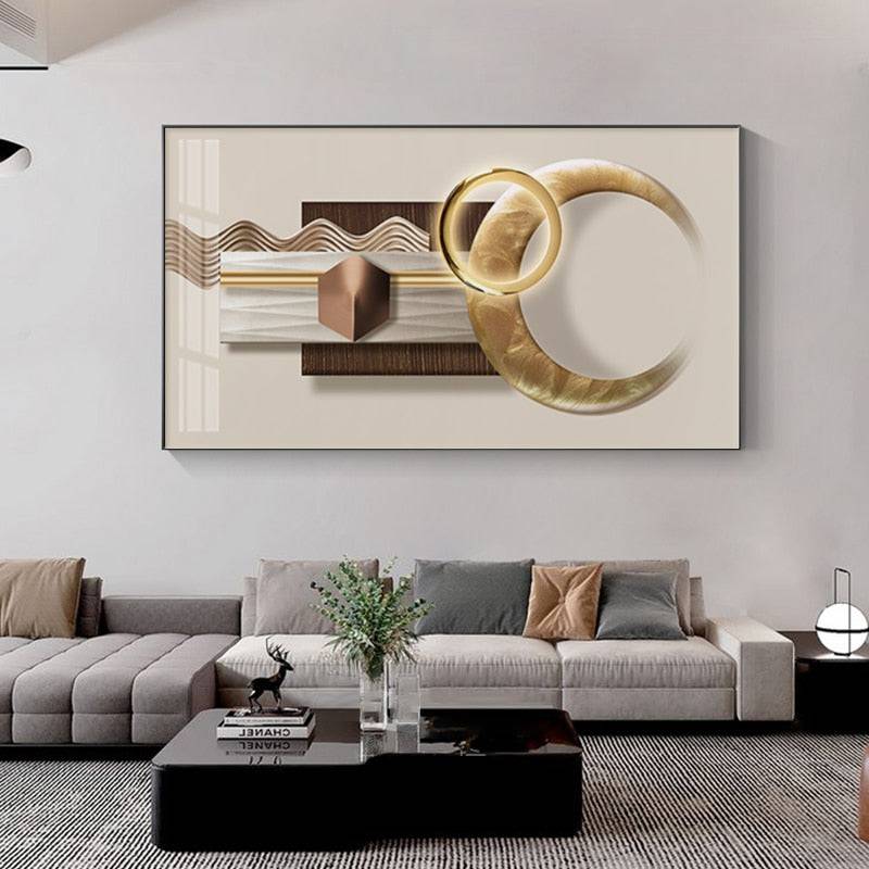Luxury Wall Art Modern Minimalist Abstract Gold Poster Prints Nordic Decoration Canvas Painting Pictures - TheWellBeing4All