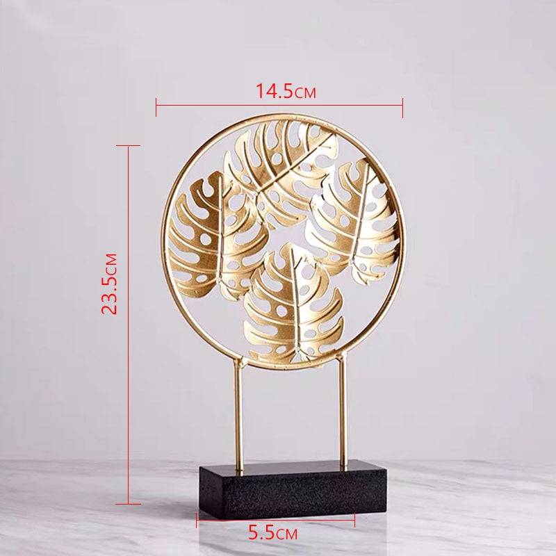 Nordic Gold Ginkgo Leaf Crafts Leaves Sculpture Luxury Living Room Decor Home Decoration Accessories Office Desktop Ornaments - TheWellBeing4All