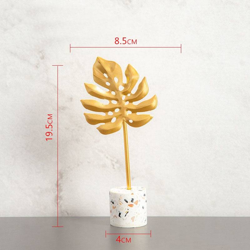 Nordic Gold Ginkgo Leaf Crafts Leaves Sculpture Luxury Living Room Decor Home Decoration Accessories Office Desktop Ornaments - TheWellBeing4All