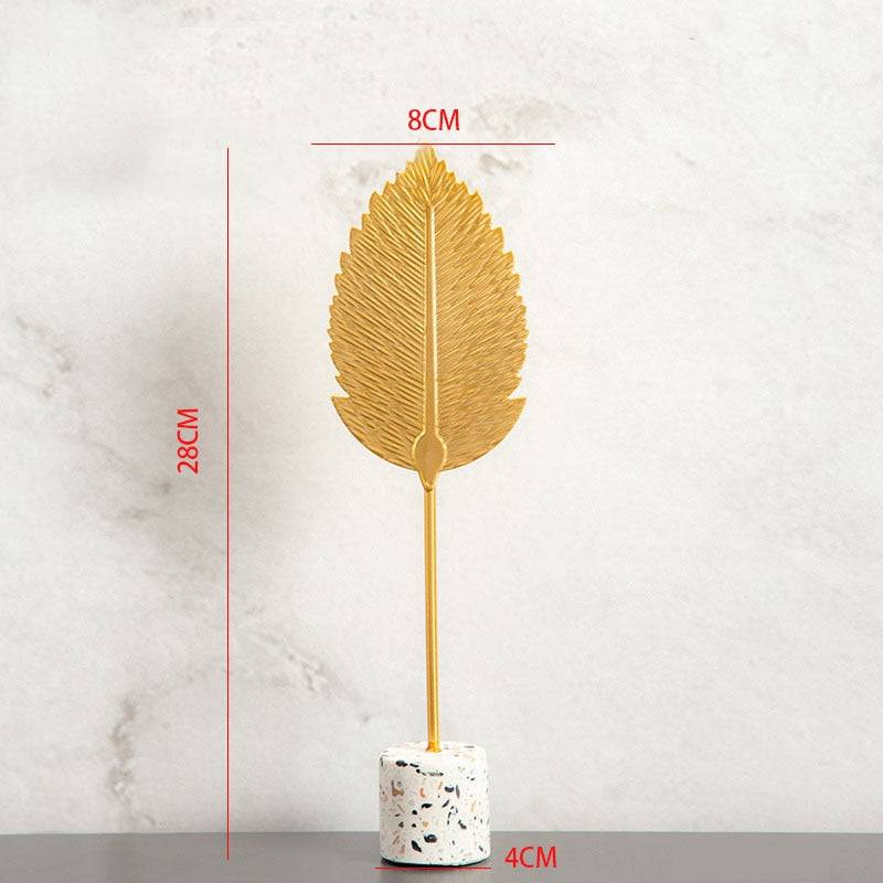Nordic Gold Ginkgo Leaf Crafts Leaves Sculpture Luxury Living Room Decor Home Decoration Accessories Office Desktop Ornaments - TheWellBeing4All