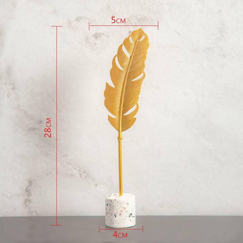 Nordic Gold Ginkgo Leaf Crafts Leaves Sculpture Luxury Living Room Decor Home Decoration Accessories Office Desktop Ornaments - TheWellBeing4All