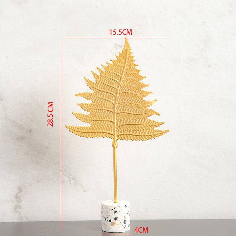 Nordic Gold Ginkgo Leaf Crafts Leaves Sculpture Luxury Living Room Decor Home Decoration Accessories Office Desktop Ornaments - TheWellBeing4All