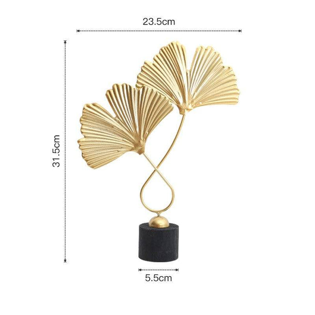 Nordic Gold Ginkgo Leaf Crafts Leaves Sculpture Luxury Living Room Decor Home Decoration Accessories Office Desktop Ornaments - TheWellBeing4All