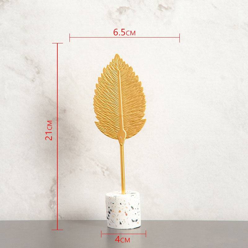 Nordic Gold Ginkgo Leaf Crafts Leaves Sculpture Luxury Living Room Decor Home Decoration Accessories Office Desktop Ornaments - TheWellBeing4All