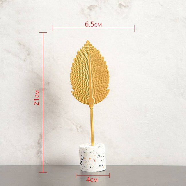 Nordic Gold Ginkgo Leaf Crafts Leaves Sculpture Luxury Living Room Decor Home Decoration Accessories Office Desktop Ornaments - TheWellBeing4All