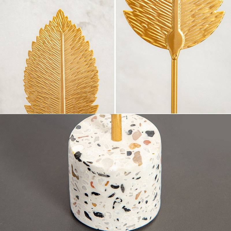 Nordic Gold Ginkgo Leaf Crafts Leaves Sculpture Luxury Living Room Decor Home Decoration Accessories Office Desktop Ornaments - TheWellBeing4All