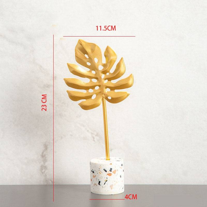 Nordic Gold Ginkgo Leaf Crafts Leaves Sculpture Luxury Living Room Decor Home Decoration Accessories Office Desktop Ornaments - TheWellBeing4All