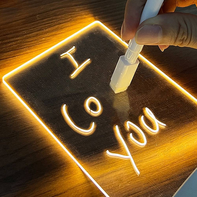 Note Board Creative Led Night Light USB Message Board Holiday Light With Pen Gift - TheWellBeing4All