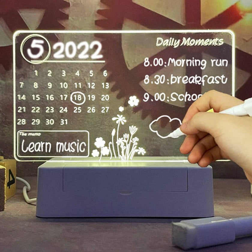 Note Board Creative Led Night Light USB Message Board Holiday Light With Pen Gift - TheWellBeing4All
