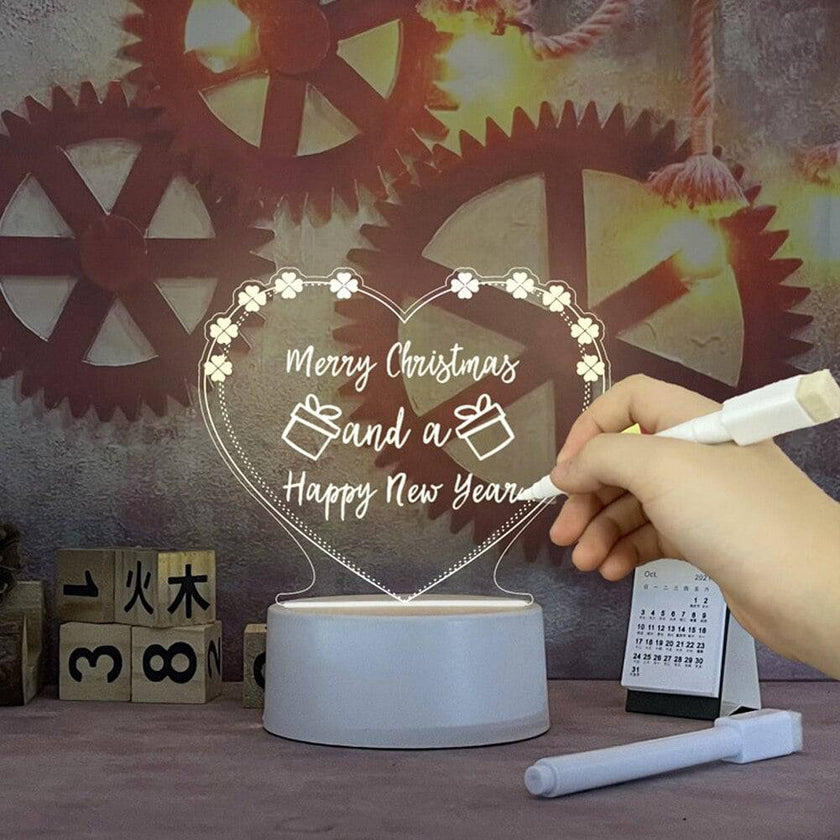 Note Board Creative Led Night Light USB Message Board Holiday Light With Pen Gift - TheWellBeing4All
