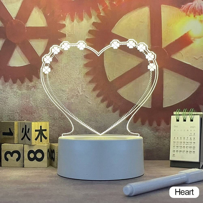 Note Board Creative Led Night Light USB Message Board Holiday Light With Pen Gift - TheWellBeing4All