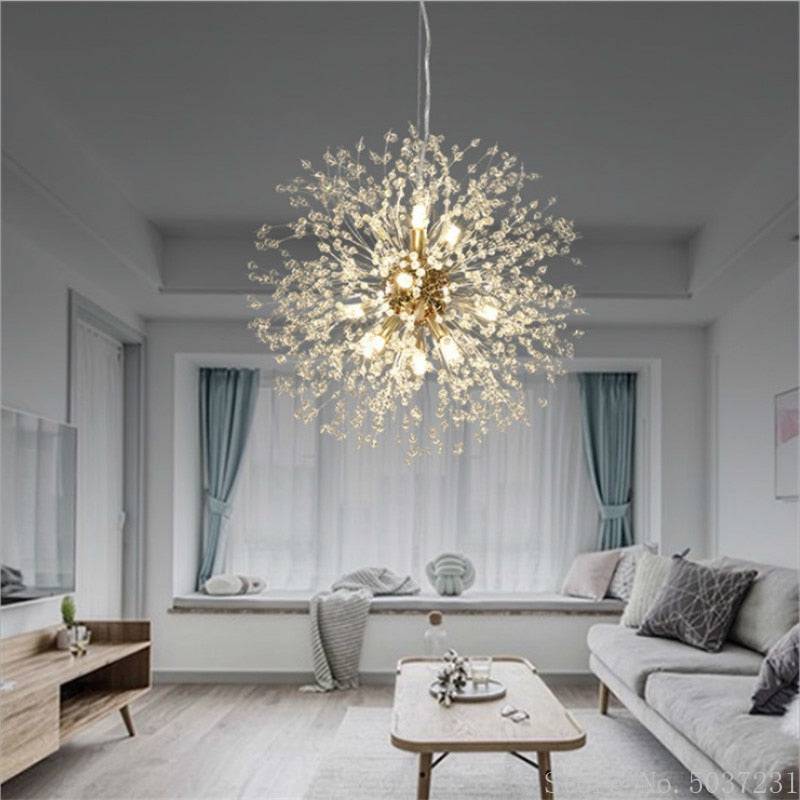 Nordic Modern Crystal Chandelier Dandelion Chandelier Lights Pendant Lamp - TheWellBeing4All