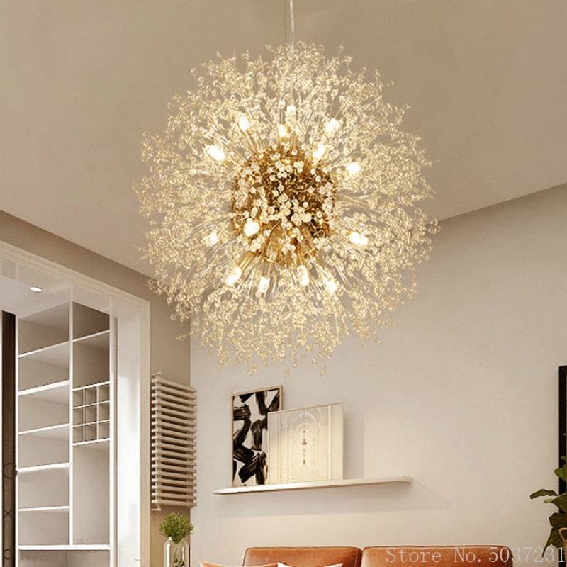 Nordic Modern Crystal Chandelier Dandelion Chandelier Lights Pendant Lamp - TheWellBeing4All