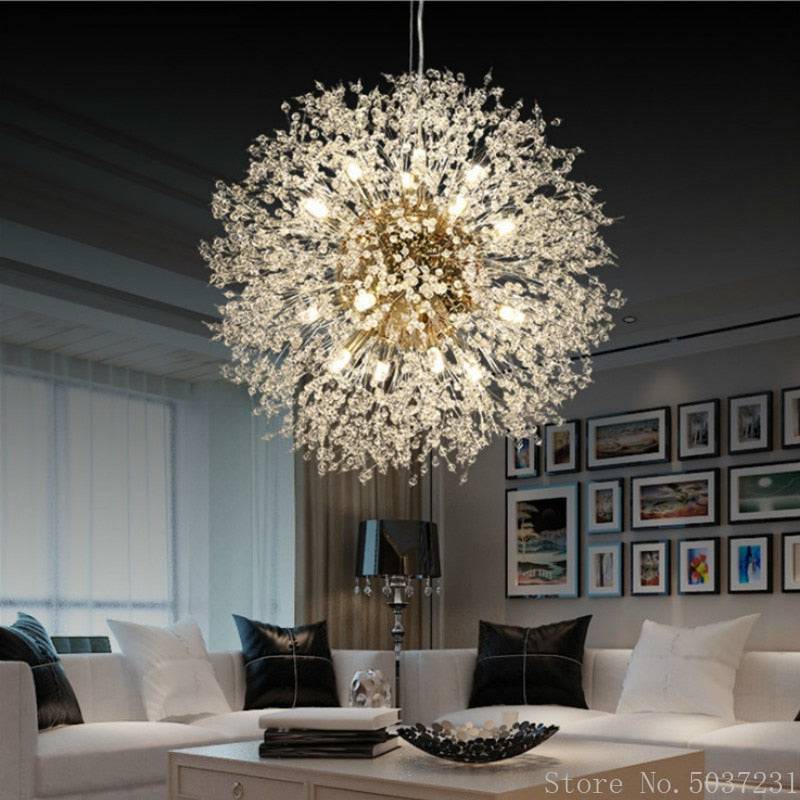 Nordic Modern Crystal Chandelier Dandelion Chandelier Lights Pendant Lamp - TheWellBeing4All