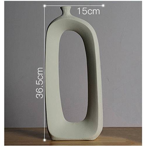 Brushed Ceramic Vase Vintage Nordic Style Home Decoration Vase Table decor ornaments Dried Flower Vase flower vases - TheWellBeing4All