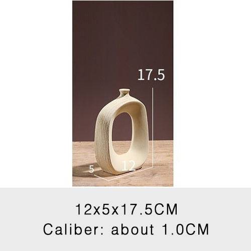 Brushed Ceramic Vase Vintage Nordic Style Home Decoration Vase Table decor ornaments Dried Flower Vase flower vases - TheWellBeing4All