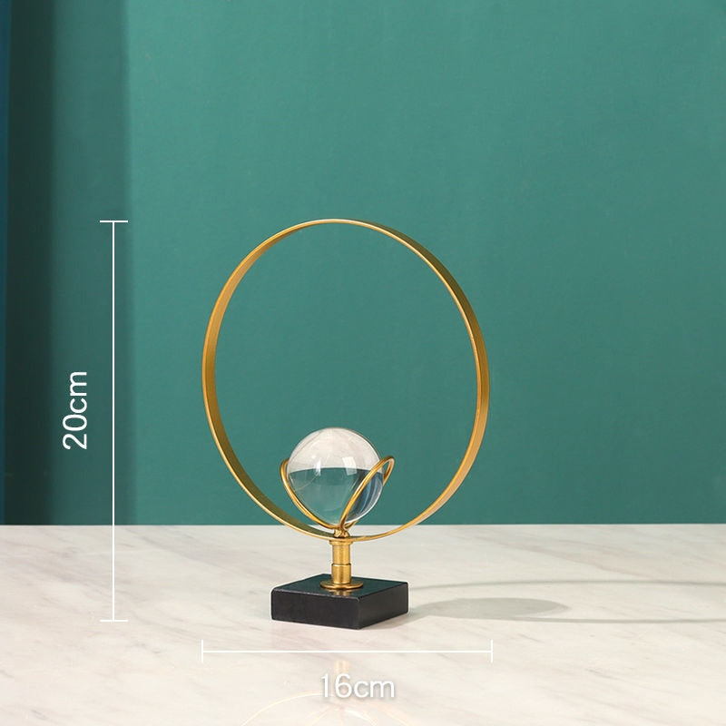 Home Decor Modern Light Luxury Living Room Decor Ornaments Wrought Iron Crystal Ball Abstract Model Crafts Desktop Ornaments - The Well Being The Well Being The Well Being Home Decor Modern Light Luxury Living Room Decor Ornaments Wrought Iron Crystal Ball Abstract Model Crafts Desktop Ornaments