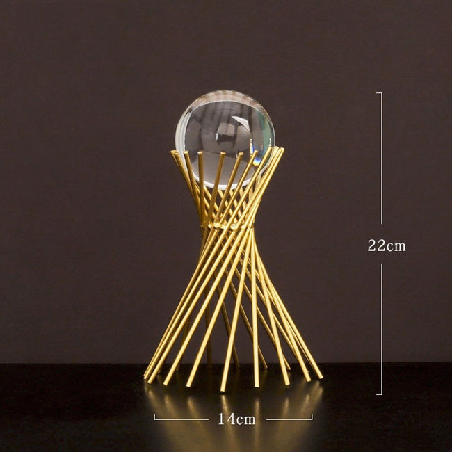 Home Decor Modern Light Luxury Living Room Decor Ornaments Wrought Iron Crystal Ball Abstract Model Crafts Desktop Ornaments - The Well Being The Well Being E-4 The Well Being Home Decor Modern Light Luxury Living Room Decor Ornaments Wrought Iron Crystal Ball Abstract Model Crafts Desktop Ornaments