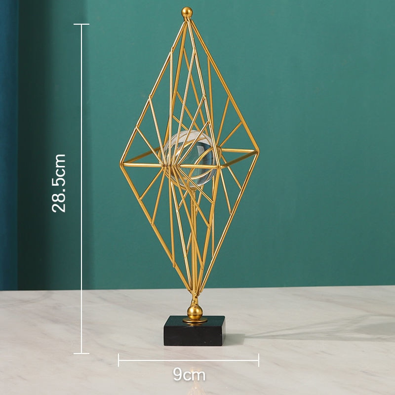 Home Decor Modern Light Luxury Living Room Decor Ornaments Wrought Iron Crystal Ball Abstract Model Crafts Desktop Ornaments - The Well Being The Well Being C-1 The Well Being Home Decor Modern Light Luxury Living Room Decor Ornaments Wrought Iron Crystal Ball Abstract Model Crafts Desktop Ornaments