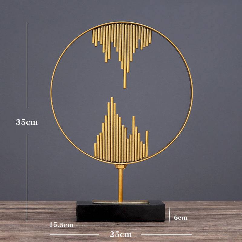 Home Decor Modern Light Luxury Living Room Decor Ornaments Wrought Iron Crystal Ball Abstract Model Crafts Desktop Ornaments - TheWellBeing4All