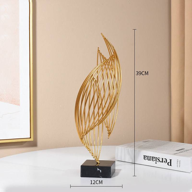 Home Decor Modern Light Luxury Living Room Decor Ornaments Wrought Iron Crystal Ball Abstract Model Crafts Desktop Ornaments - TheWellBeing4All