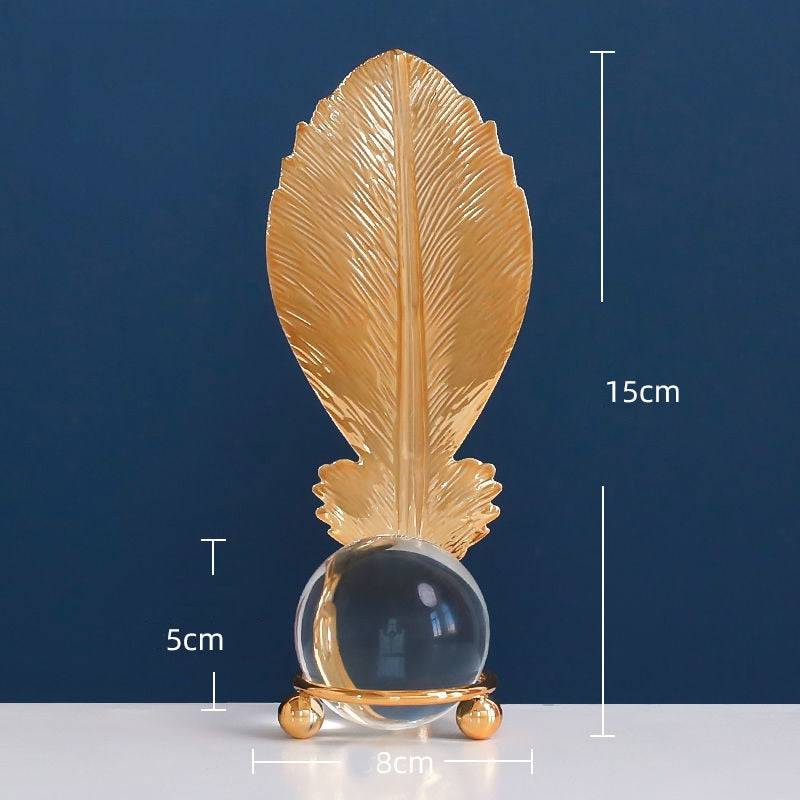 Home Decor Modern Light Luxury Living Room Decor Ornaments Wrought Iron Crystal Ball Abstract Model Crafts Desktop Ornaments - TheWellBeing4All