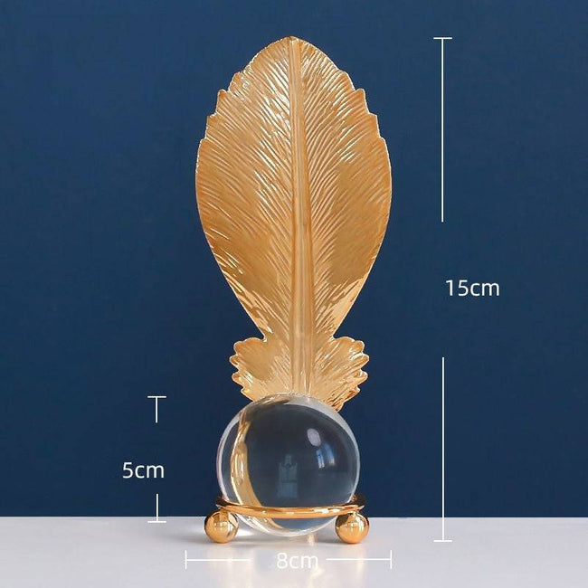 Home Decor Modern Light Luxury Living Room Decor Ornaments Wrought Iron Crystal Ball Abstract Model Crafts Desktop Ornaments - TheWellBeing4All