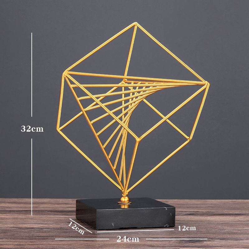 Home Decor Modern Light Luxury Living Room Decor Ornaments Wrought Iron Crystal Ball Abstract Model Crafts Desktop Ornaments - TheWellBeing4All