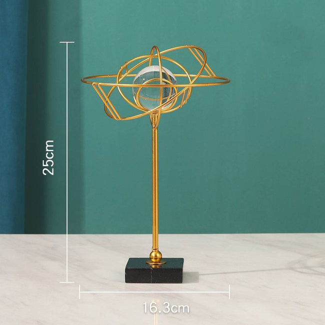 Home Decor Modern Light Luxury Living Room Decor Ornaments Wrought Iron Crystal Ball Abstract Model Crafts Desktop Ornaments - TheWellBeing4All