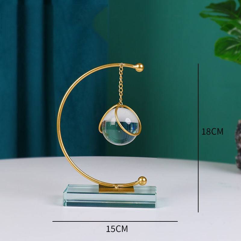 Home Decor Modern Light Luxury Living Room Decor Ornaments Wrought Iron Crystal Ball Abstract Model Crafts Desktop Ornaments - TheWellBeing4All