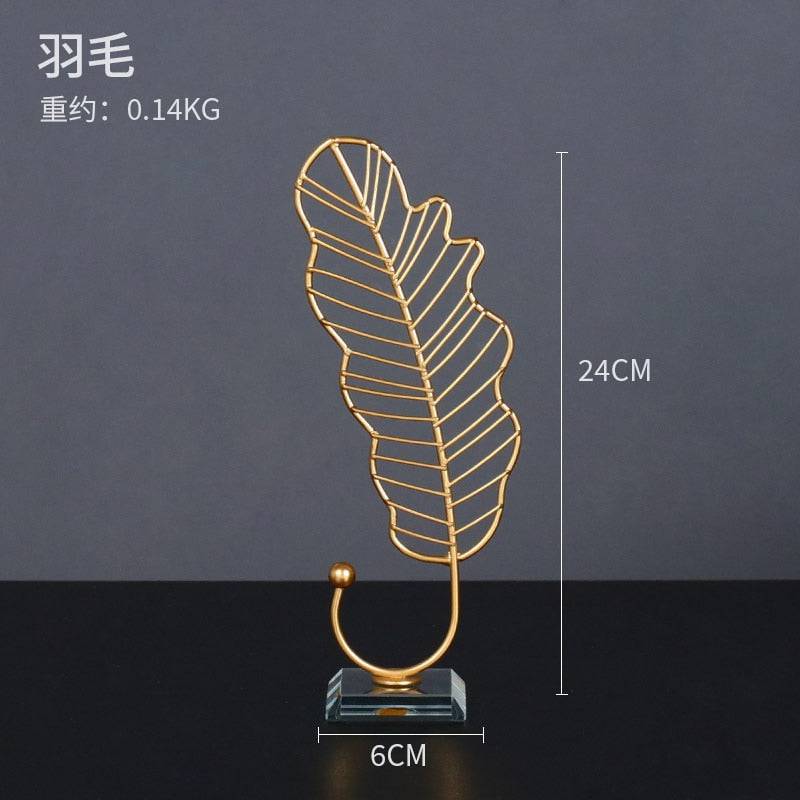 Home Decor Modern Light Luxury Living Room Decor Ornaments Wrought Iron Crystal Ball Abstract Model Crafts Desktop Ornaments - TheWellBeing4All