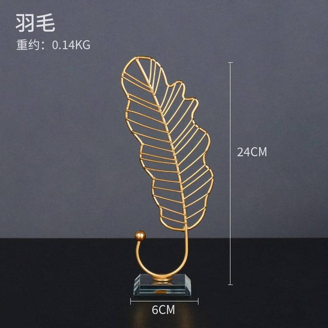 Home Decor Modern Light Luxury Living Room Decor Ornaments Wrought Iron Crystal Ball Abstract Model Crafts Desktop Ornaments - TheWellBeing4All