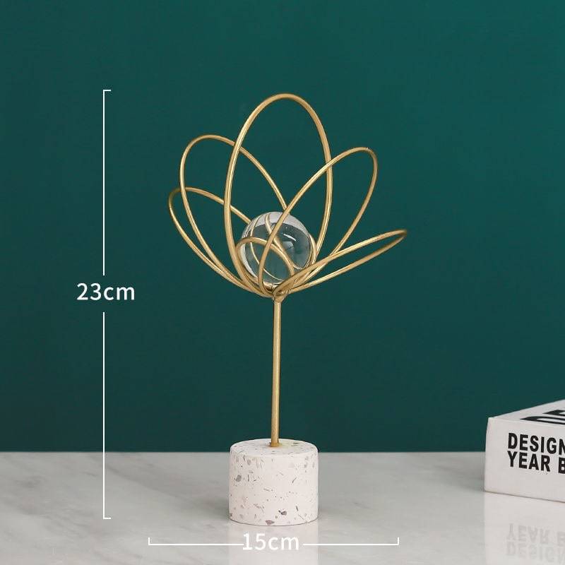 Home Decor Modern Light Luxury Living Room Decor Ornaments Wrought Iron Crystal Ball Abstract Model Crafts Desktop Ornaments - TheWellBeing4All
