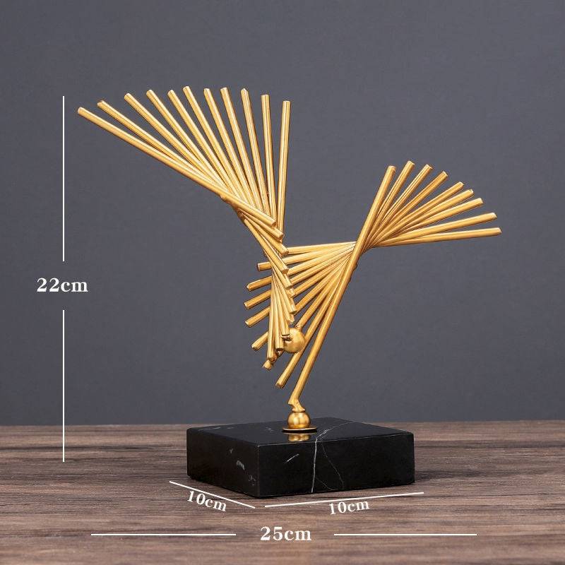 Home Decor Modern Light Luxury Living Room Decor Ornaments Wrought Iron Crystal Ball Abstract Model Crafts Desktop Ornaments - TheWellBeing4All