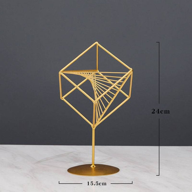 Home Decor Modern Light Luxury Living Room Decor Ornaments Wrought Iron Crystal Ball Abstract Model Crafts Desktop Ornaments - TheWellBeing4All