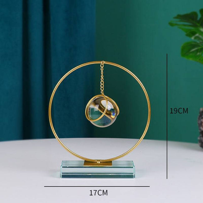 Home Decor Modern Light Luxury Living Room Decor Ornaments Wrought Iron Crystal Ball Abstract Model Crafts Desktop Ornaments - TheWellBeing4All