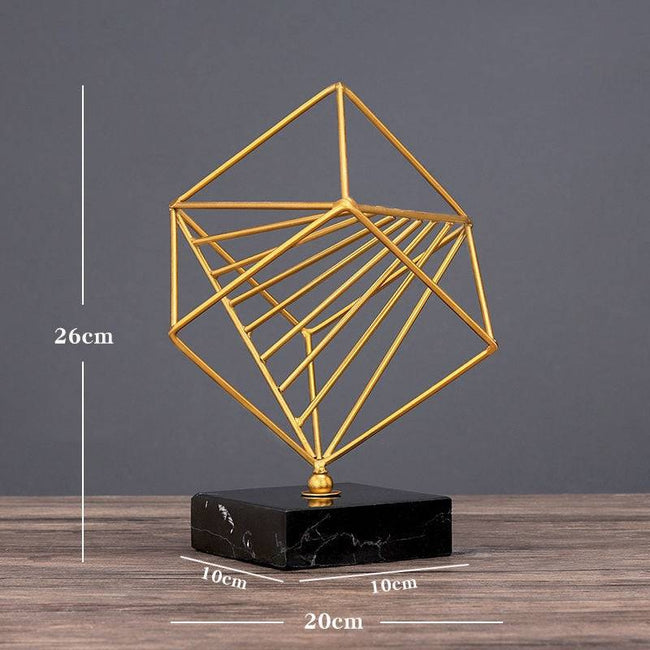 Home Decor Modern Light Luxury Living Room Decor Ornaments Wrought Iron Crystal Ball Abstract Model Crafts Desktop Ornaments - TheWellBeing4All