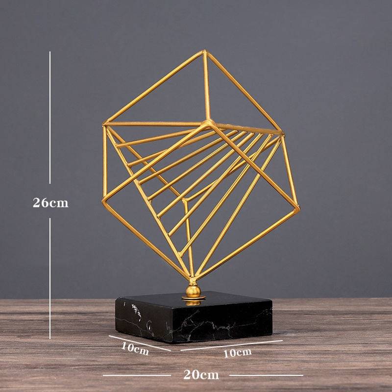 Home Decor Modern Light Luxury Living Room Decor Ornaments Wrought Iron Crystal Ball Abstract Model Crafts Desktop Ornaments - TheWellBeing4All