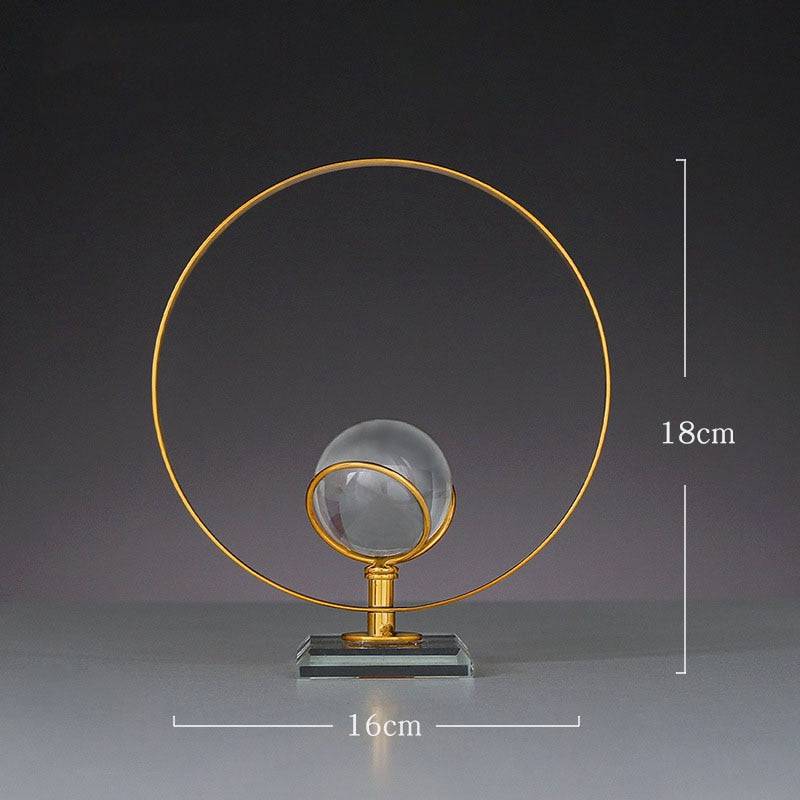 Home Decor Living Room Decorations Modern Home Furnishings Iron Art Crystal Ball Art Office Metal Crafts Desktop Decoration - TheWellBeing4All