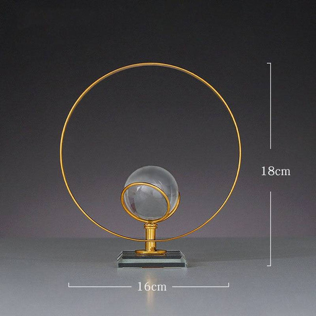 Home Decor Living Room Decorations Modern Home Furnishings Iron Art Crystal Ball Art Office Metal Crafts Desktop Decoration - TheWellBeing4All