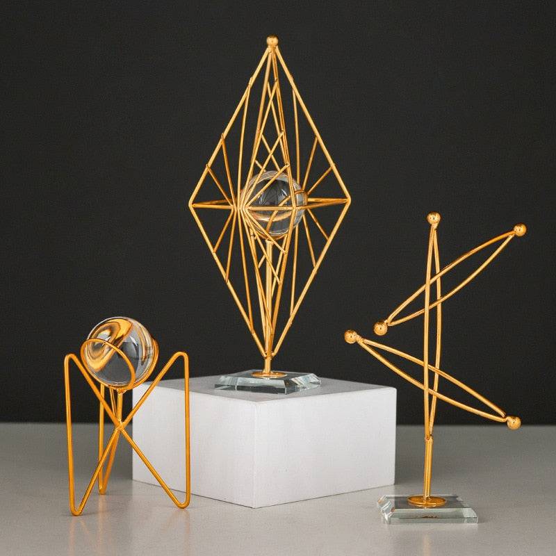 Home Decor Living Room Decorations Modern Home Furnishings Iron Art Crystal Ball Art Office Metal Crafts Desktop Decoration - TheWellBeing4All